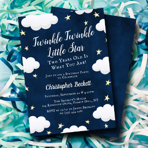 2:a födelsedagarinbjudan med Twinkle Little Star Inbjudningar