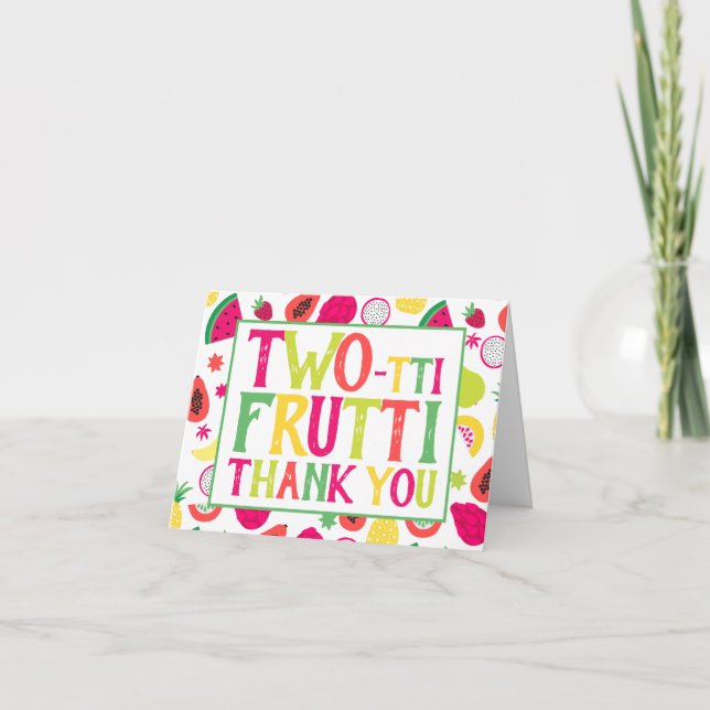 2:a födelsedagen 2:a födelsedagen: Frutti Fruit Ta Tack Kort (Framsida)