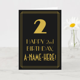 2:a födelsedagen ~ Art Deco Inspired Titta "2" & N Kort