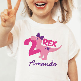 2:a födelsedagen Baby Dinosaur Personlig Shirt T Shirt