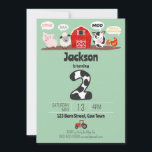 2:a födelsedagen Boskap Oink Baa Moo Kids Inbjudningar<br><div class="desc">2:a födelsedag inbjudan till Boskap Oink Baa Moo Cock-a-doodle-do Barns födelsedag. Anpassa med namn för andra födelsedagsfesten. Boskap,  gris,  ko,  får,  tupp,  jordbruksmatade party. www.SamAnnDesigns.com</div>
