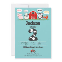 2:a födelsedagen Boskap Oink Baa Moo Kids