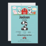 2:a födelsedagen Boskap Oink Baa Moo Kids Inbjudningar<br><div class="desc">2:a födelsedag inbjudan till Boskap Oink Baa Moo Cock-a-doodle-do Barns födelsedag. Anpassa med namn för andra födelsedagsfesten. Boskap,  gris,  ko,  får,  tupp,  jordbruksmatade party. www.SamAnnDesigns.com</div>