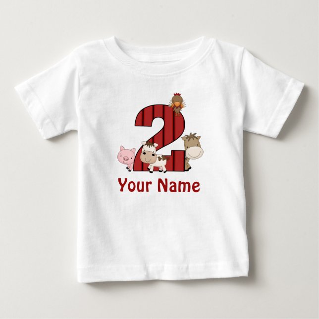 2:a födelsedagen Boskap Personlig Shirt T-shirt (Framsida)
