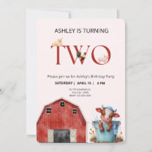 2:a födelsedagen Cute Farm Barn Party