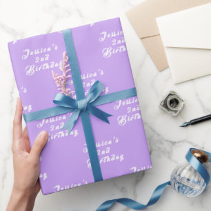 2:a födelsedagen Cute Girly Lila Simple Violet Gir Presentpapper