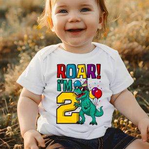 2:a födelsedagen Dinosaur Roar T Shirt