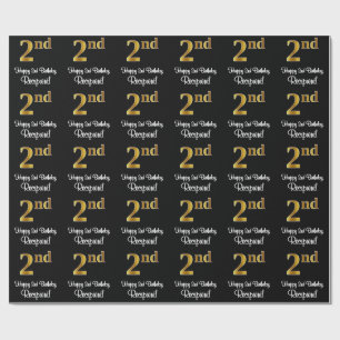 2:a födelsedagen: Elegant Luxurious Faux Guld Se n Presentpapper