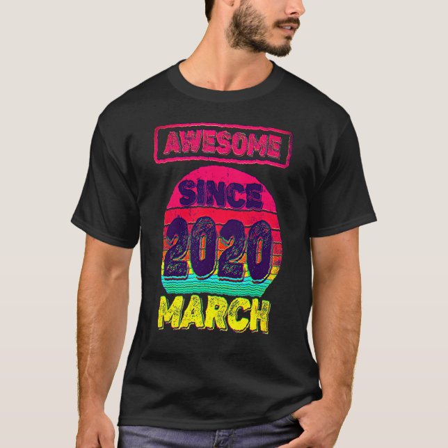 2:a födelsedagen Fantastisk sedan mars 2020 2:a år T Shirt (Framsida)