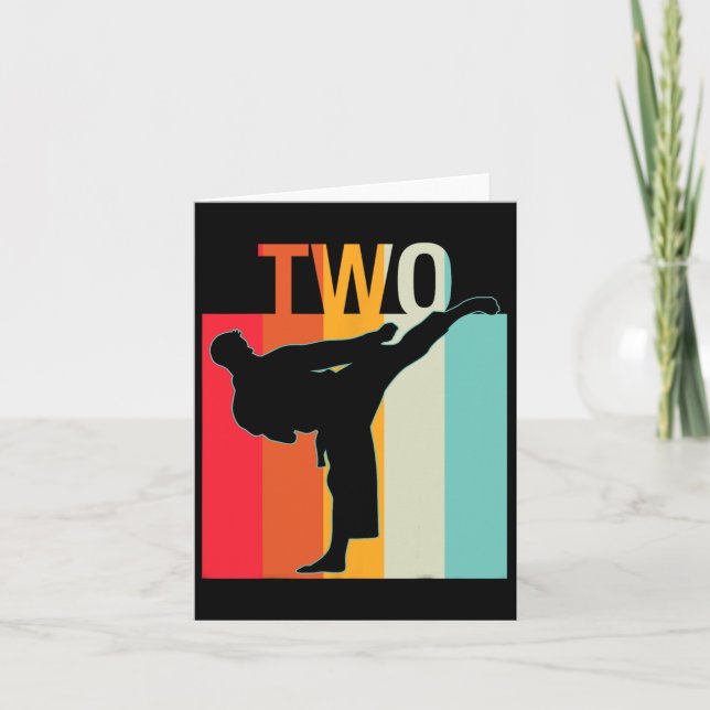 2:a födelsedagen Gift Karate Retro Taekwondo Marti Kort (Framsida)