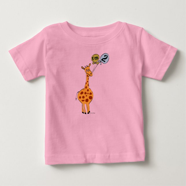 2:a födelsedagen - Giraffe med ballonger Tröja (Framsida)