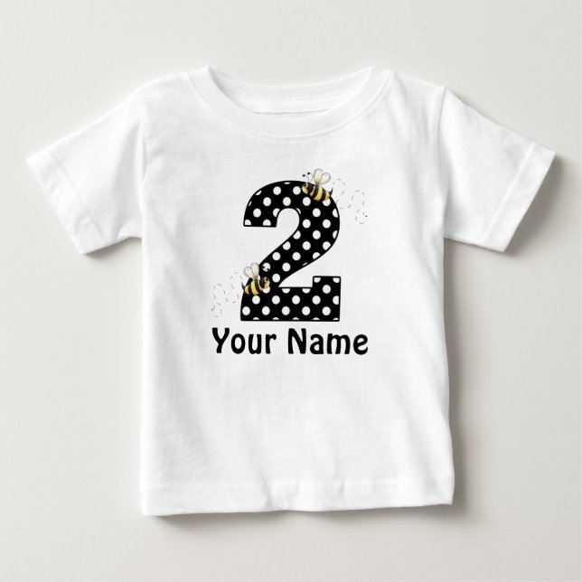 2:a födelsedagen Humla Girls Personlig Shirt T Shirt (Framsida)