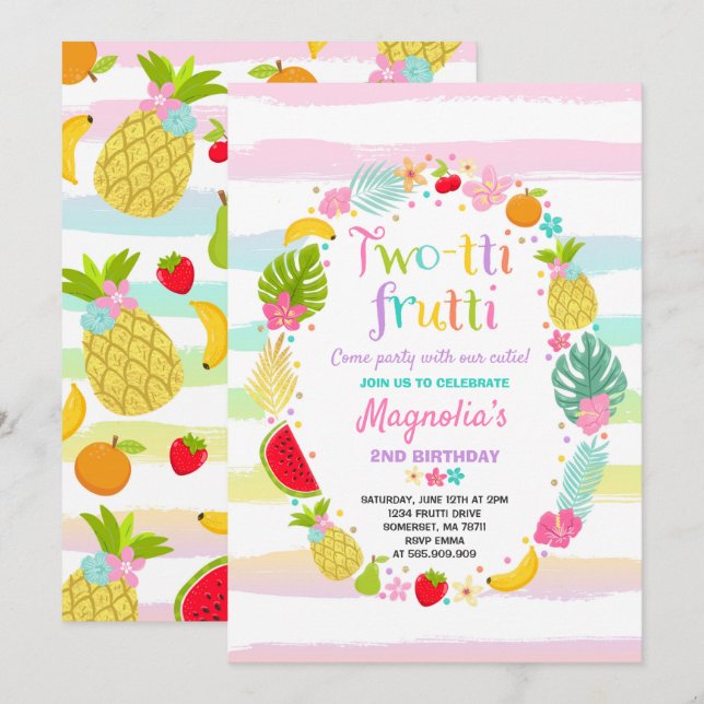 2:a födelsedagen i Party Inbjudningar (Fram/baksida)