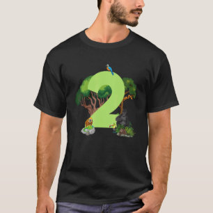 2:a födelsedagen Jungle Animals Safari Rainforest  T Shirt