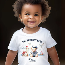 2:a födelsedagen Nautisk sjöman Cute Bear Boy Namn T Shirt