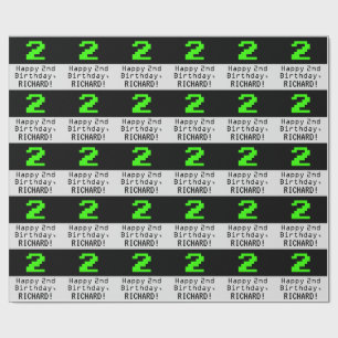 2:a födelsedagen - Nerdy/Geeky Stil "2" och Namn Presentpapper