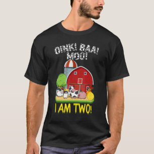 2:a födelsedagen Oink Baa Moo I är två Boskap Tr T Shirt