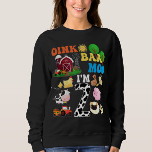 2:a födelsedagen Oink Baa Moo Im 2 Småbarn Farm Bi T Shirt