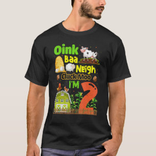 2:a födelsedagen Oink Baa Neigh Cluck Moo I är 2 F T Shirt