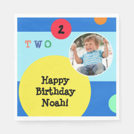 2:a födelsedagen Party Colorful Modern Papper Pappersservett