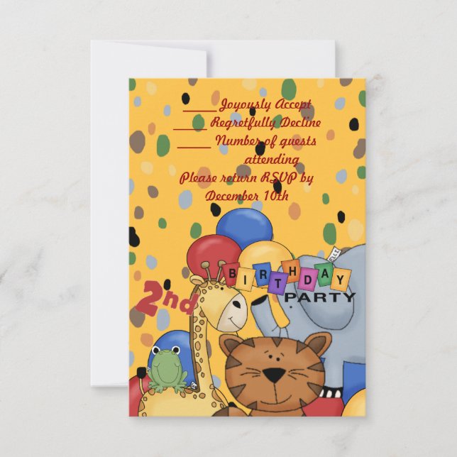 2:a födelsedagen Party Inbjudningar (Framsida)