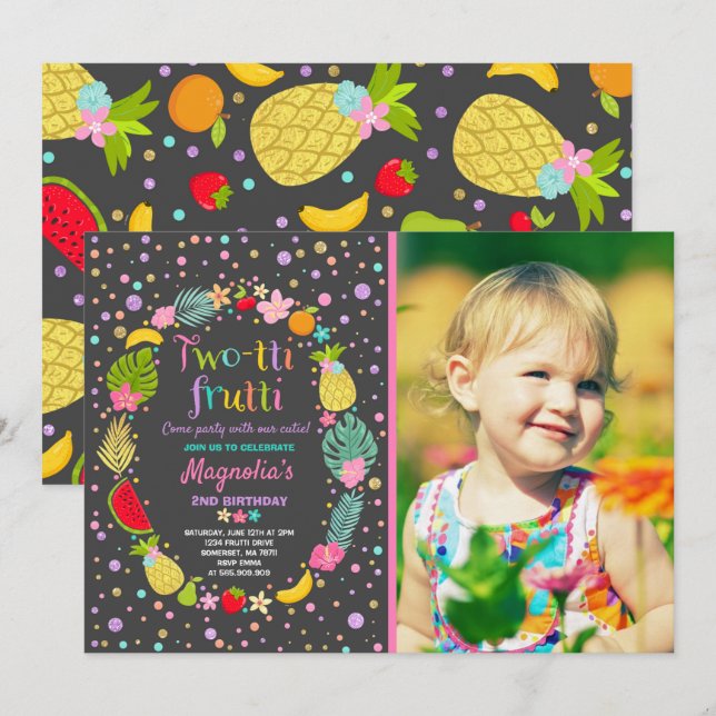 2:a födelsedagen Party Inbjudningar (Fram/baksida)