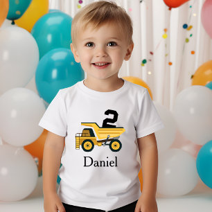 2:a födelsedagen Party Lastbil 2 Ålder gammal Pers T Shirt