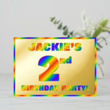 2:a födelsedagen Party - Roligt, regnbågsspektrum 