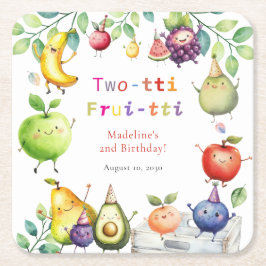 2:a födelsedagen Party Underlägg Papper Kvadrat