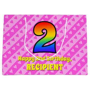 2:a födelsedagen: Rosa Rand & Hearts, regnbåge nr