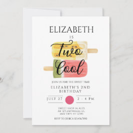 2:a födelsedagen Sommarglass party Inbjudningar