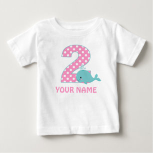 2:a födelsedagen Whale Girl Personlig T-shirt