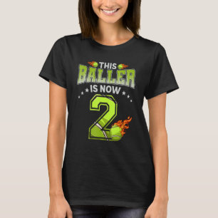 2:a födelsedagsboys tennis Player 2 ÅRS Gamla barn T Shirt