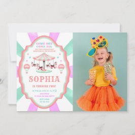 2:a födelsedagscirkusinbjudan till foto inbjudningar