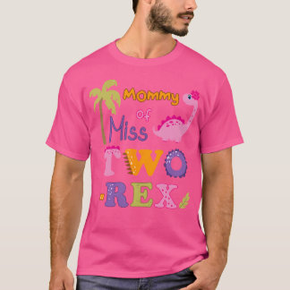2:a födelsedagsdagen Mamma: Två-Rex 2:e Bday Party T Shirt