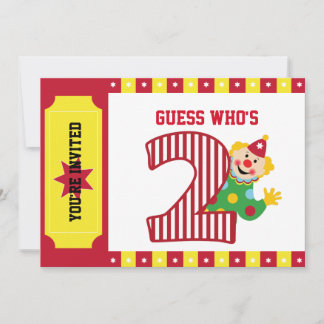 2:a födelsedagsefterbjudandet Circus-inbjudan Inbjudningar