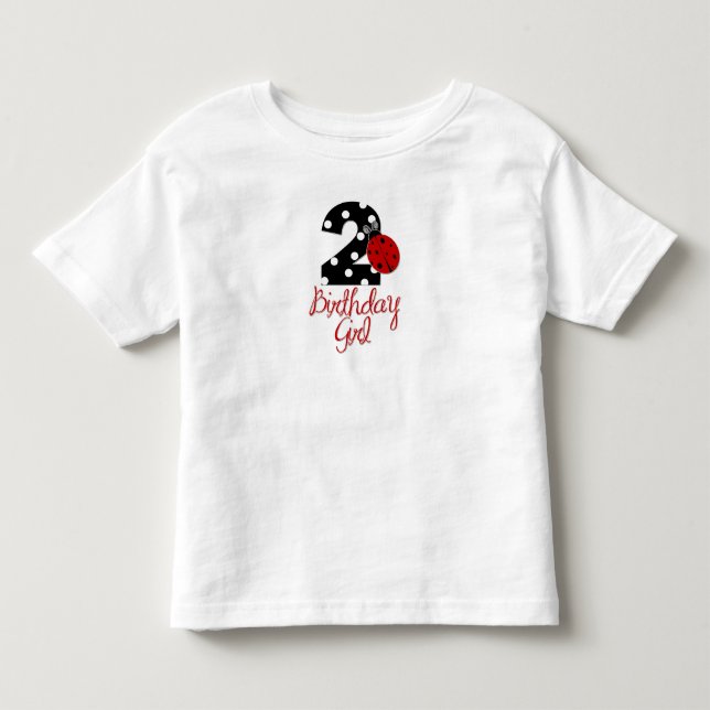 2:a födelsedagsflickan - Ladybug - 2 Nyckelpigor Tee Shirt (Framsida)