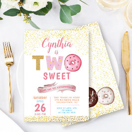 2:a födelsedagsinbjudan 2 Sweet Donut Party Inbjudningar