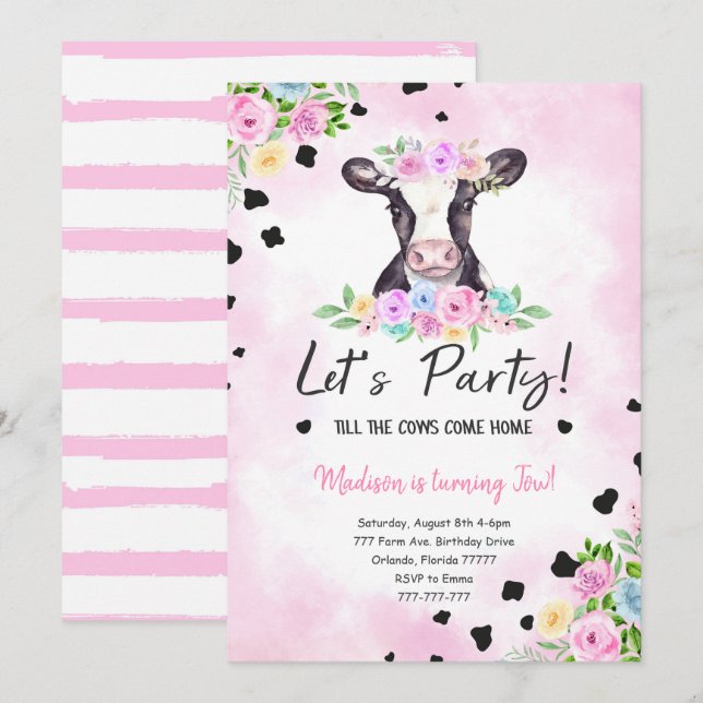 2:a födelsedagsinbjudan inbjudningar (Fram/baksida)