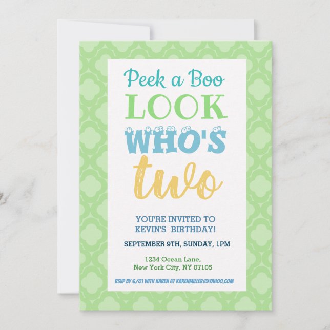 2:a födelsedagsinbjudan Ord Inbjudningar (Framsida)