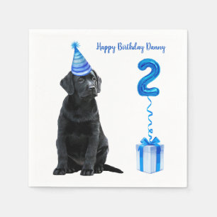 2:a födelsedagspumpens tema - Cute Hund Blue Boy Pappersservett