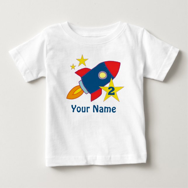 2:a födelsedagsraketens Personlig T-shirt (Framsida)
