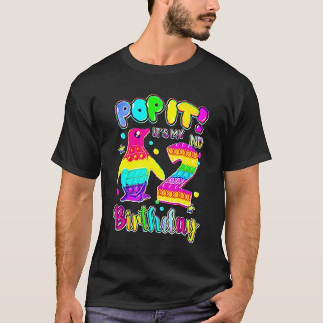 2:a födelsedagstjuppet Penguin Pop 2 år gammal T Shirt (Framsida)