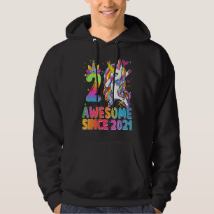 2:a födelsedagstjuren Tonåringar Dabbing Unicorn 2 Hoodie