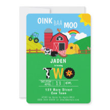 2:a födelsedagstjuret Barn Animals Oink Baa Moo Cu