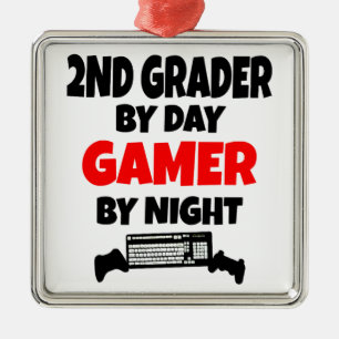2:a grader efter dag-spelare efter natt julgransprydnad metall