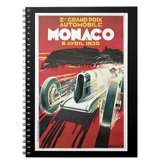 2:a Grand Prix Automobile de Monaco Anteckningsbok Med Spiral (Framsidan)