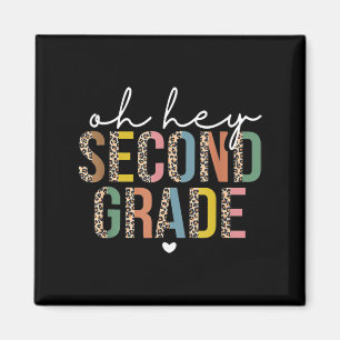 2:a Klass Back to school leopard för Magnet