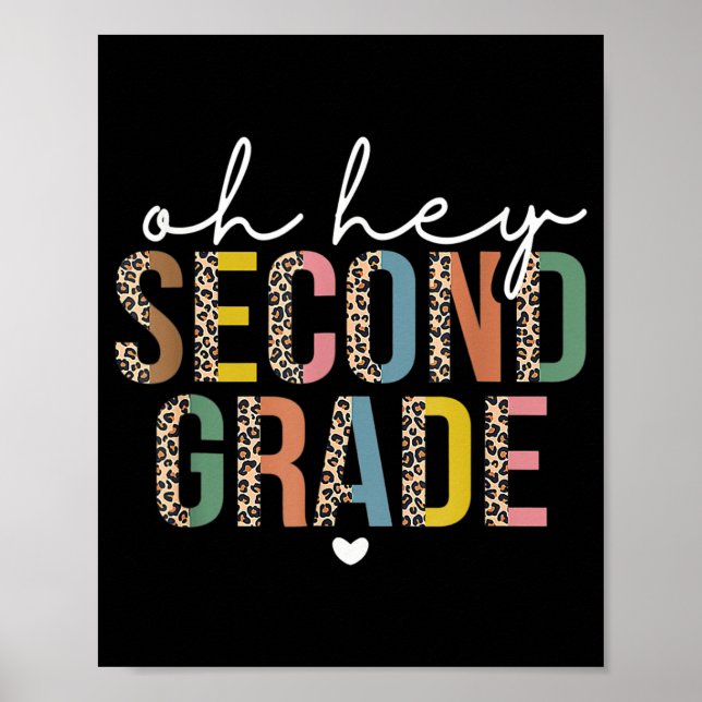 2:a Klass Back to school leopard för Poster (Framsidan)