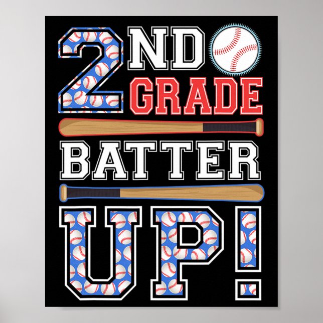 2:a Klass-batter upp Baseball sekund Klass tillbak Poster (Framsidan)